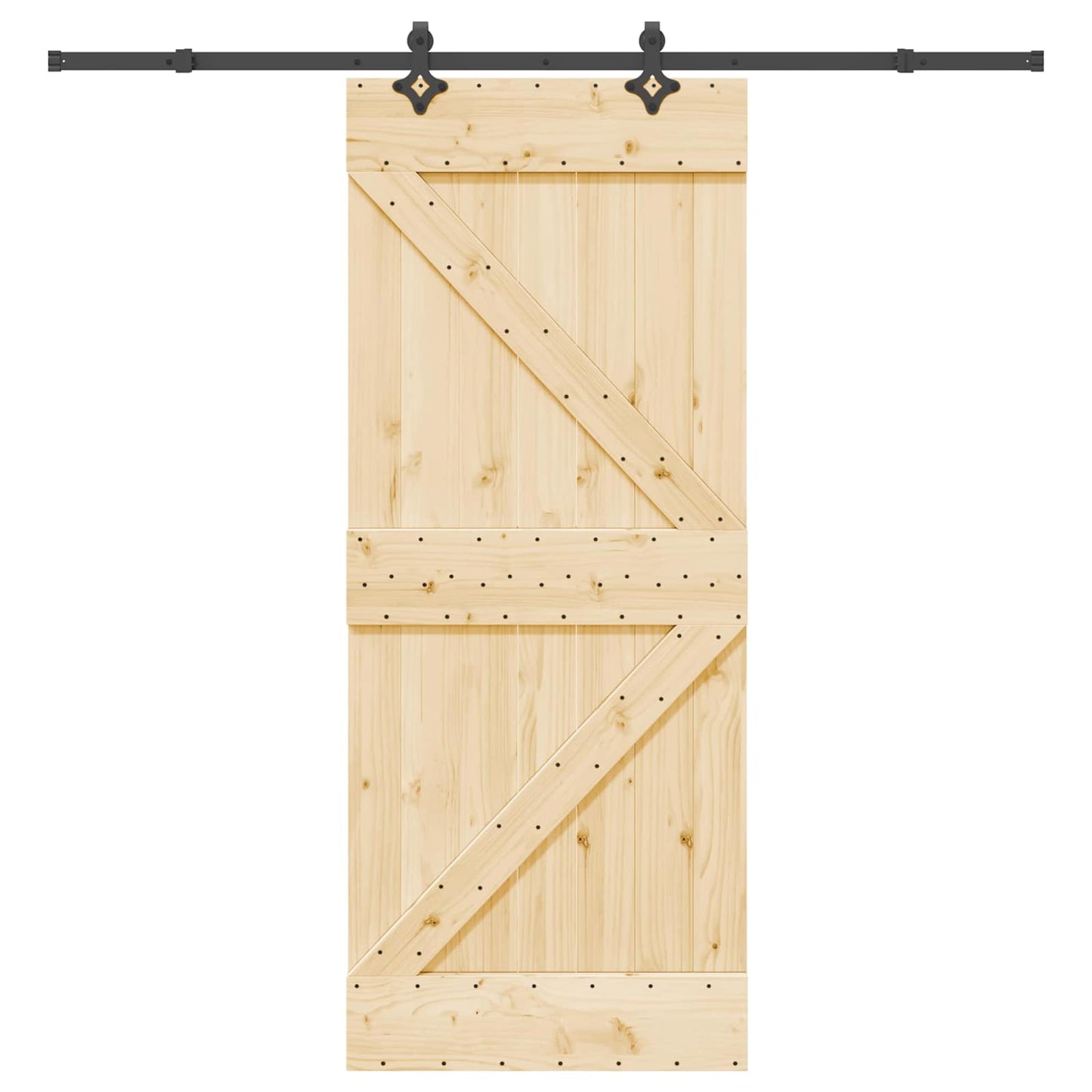 Skydedør NARVIK Naturfarvet og sort 85 x 210 cm (213,5 cm)