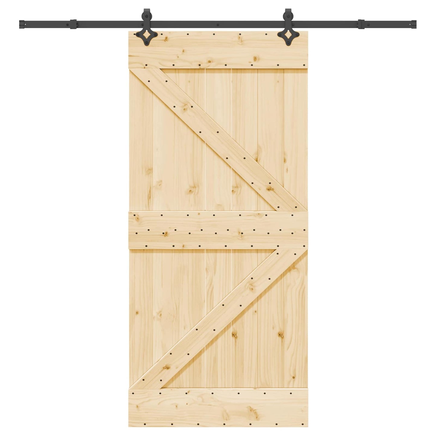 Skydedør NARVIK Naturfarvet og sort 95 x 210 cm (213,5 cm)