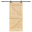 Skydedør NARVIK Naturfarvet og sort 80 x 210 cm (213,5 cm)