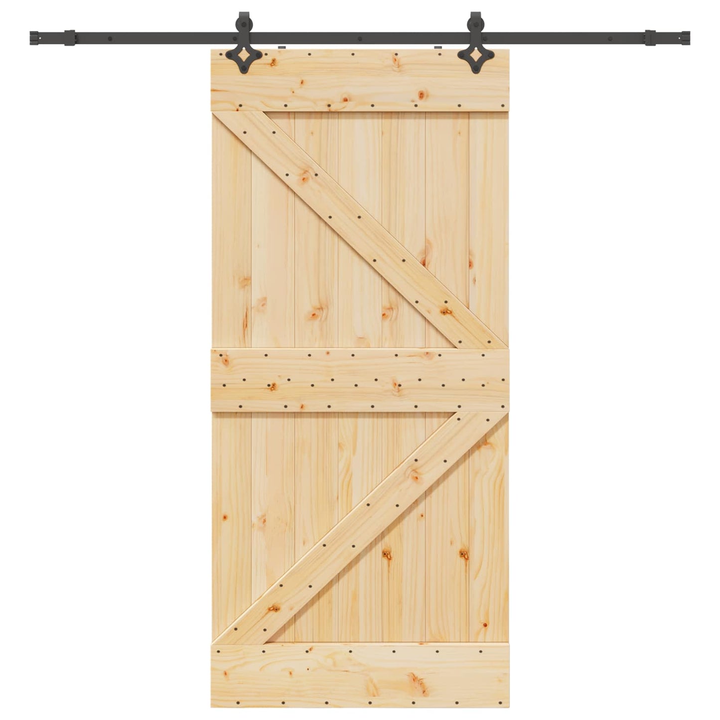 Skydedør NARVIK Naturfarvet og sort 80 x 210 cm (213,5 cm)