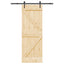 Skydedør NARVIK Naturfarvet og sort 70 x 210 cm (152,5 cm)