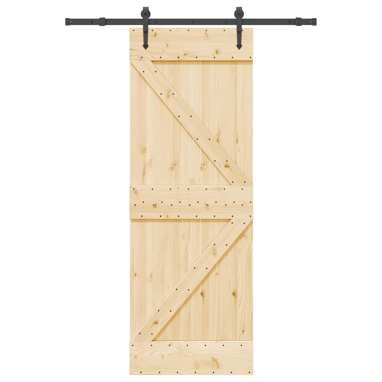Skydedør NARVIK Naturfarvet og sort 70 x 210 cm (152,5 cm)