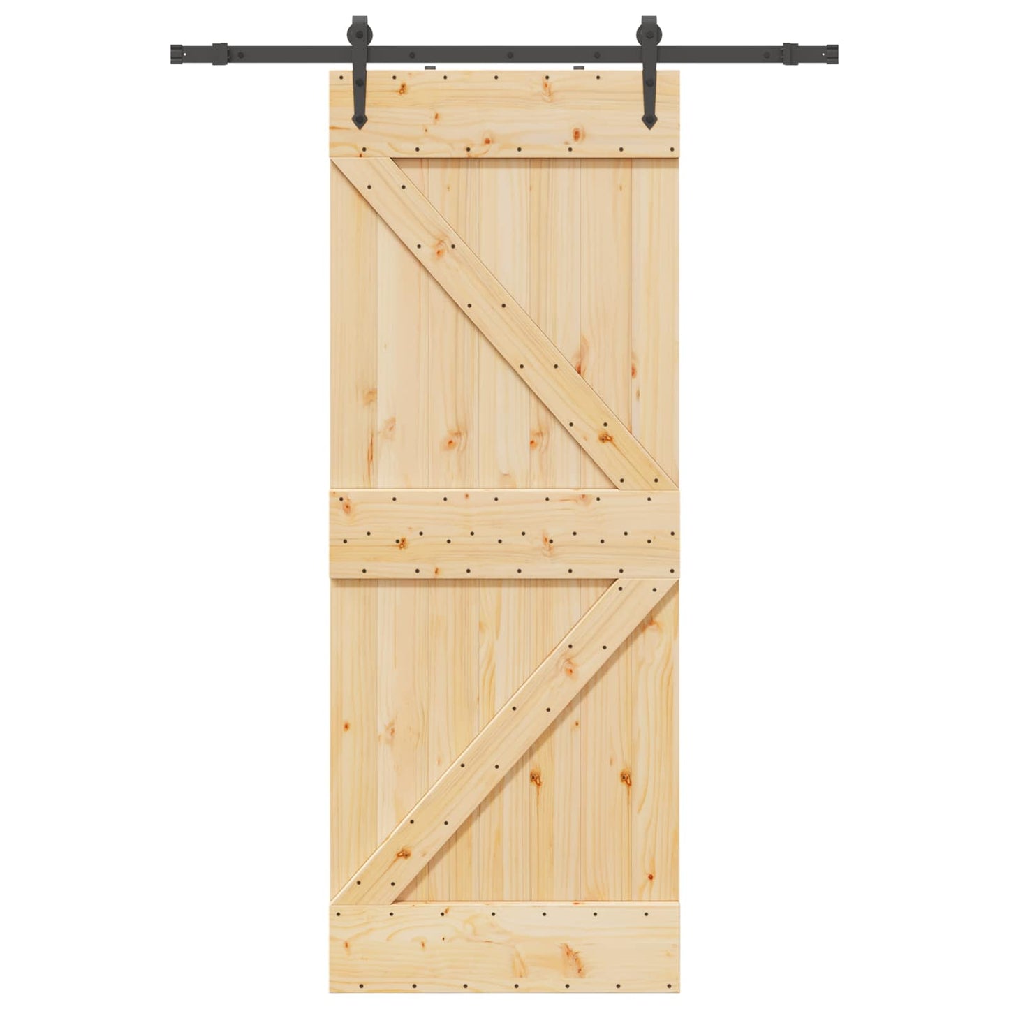 Skydedør NARVIK Naturfarvet og sort 80 x 210 cm (152,5 cm)