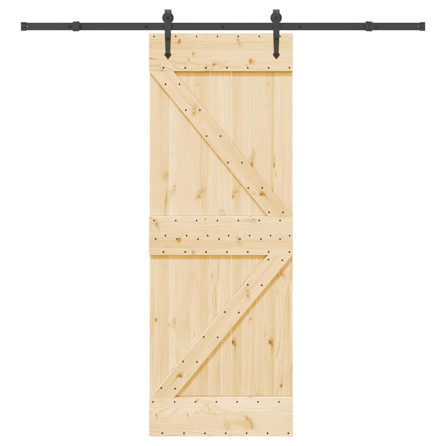 Skydedør NARVIK Naturfarvet og sort 70 x 210 cm (213,5 cm)