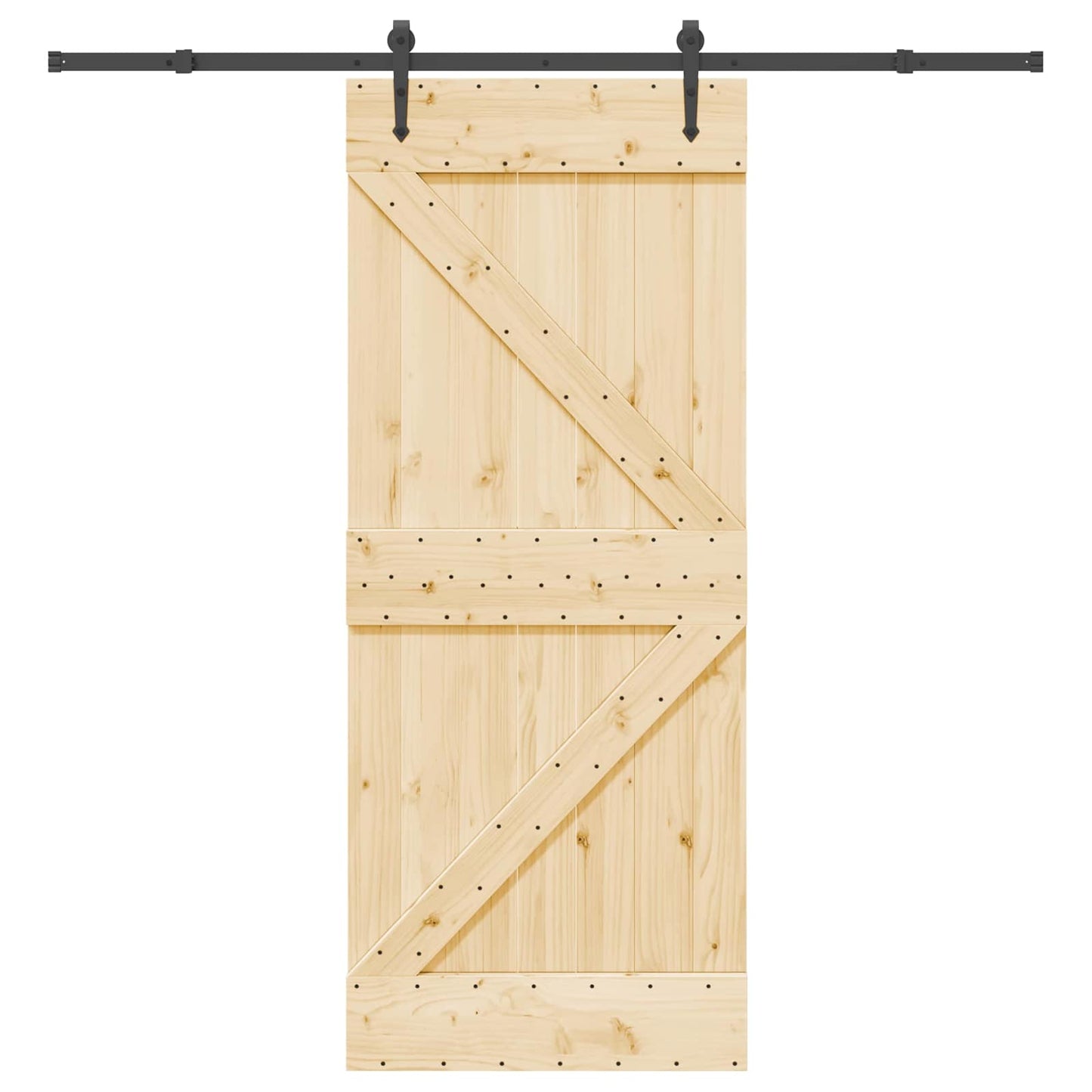 Skydedør NARVIK Naturfarvet og sort 85 x 210 cm (213,5 cm)