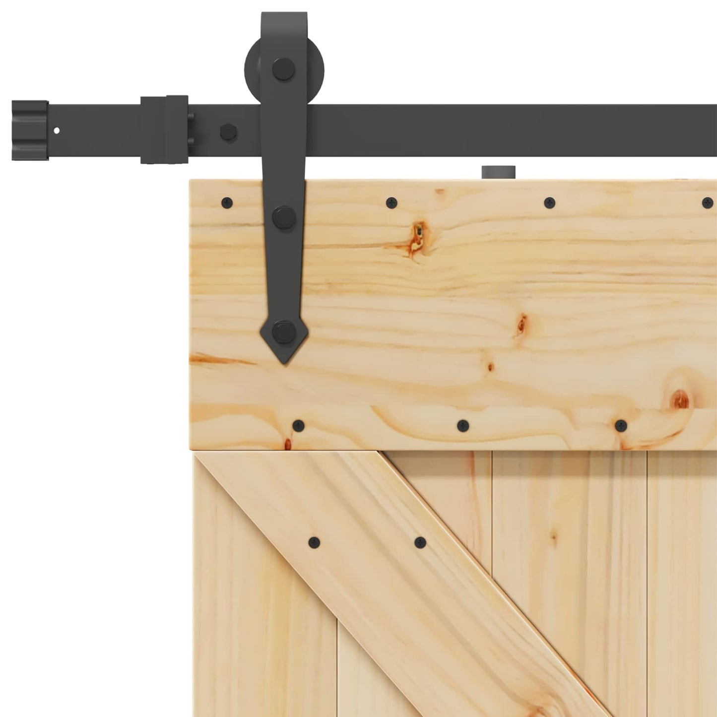 Skydedør NARVIK Naturfarvet og sort 80 x 210 cm (213,5 cm)