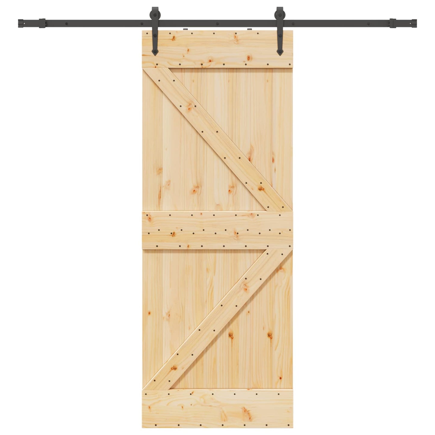 Skydedør NARVIK Naturfarvet og sort 80 x 210 cm (213,5 cm)