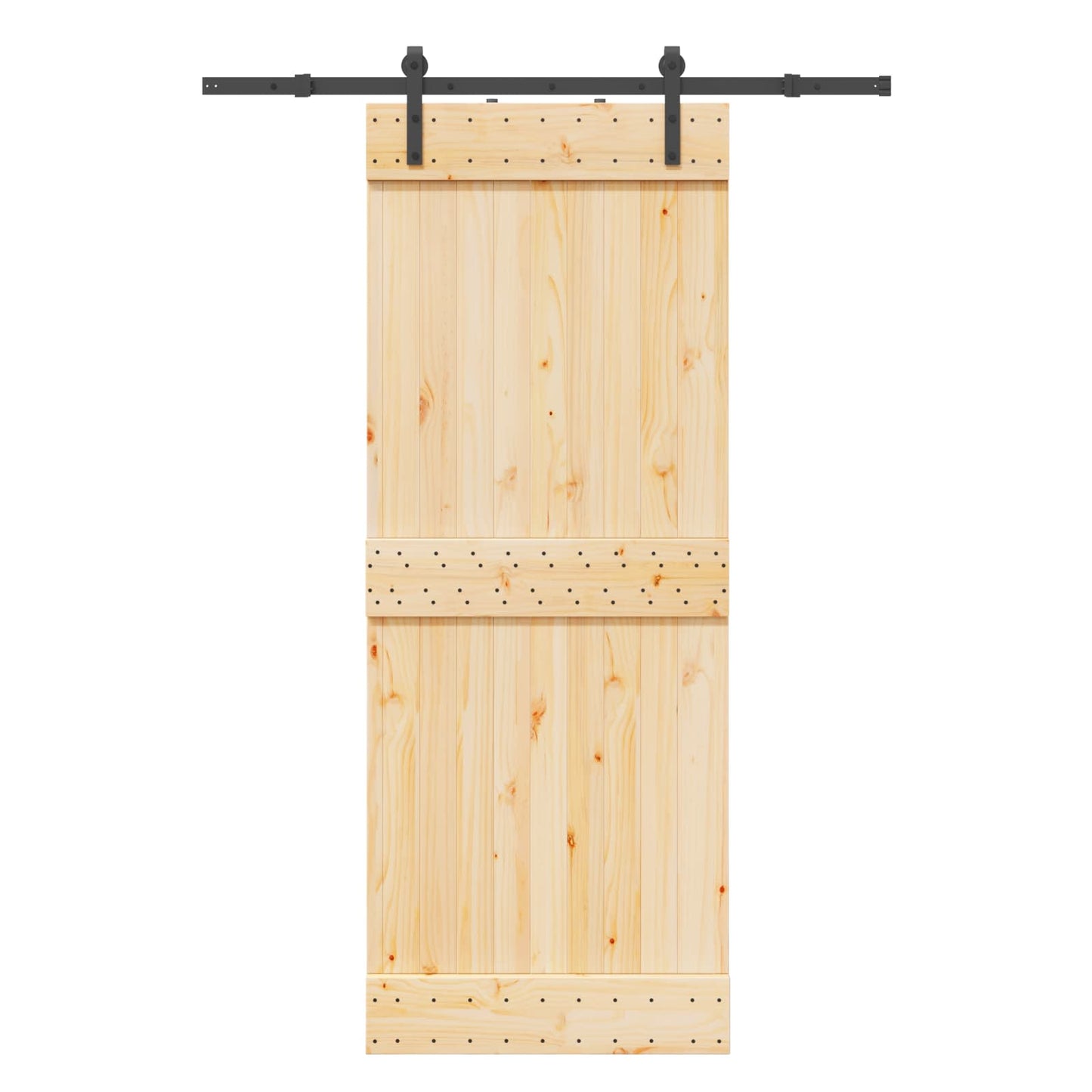 Skydedør NARVIK Naturfarvet og sort 80 x 210 cm (152,5 cm)