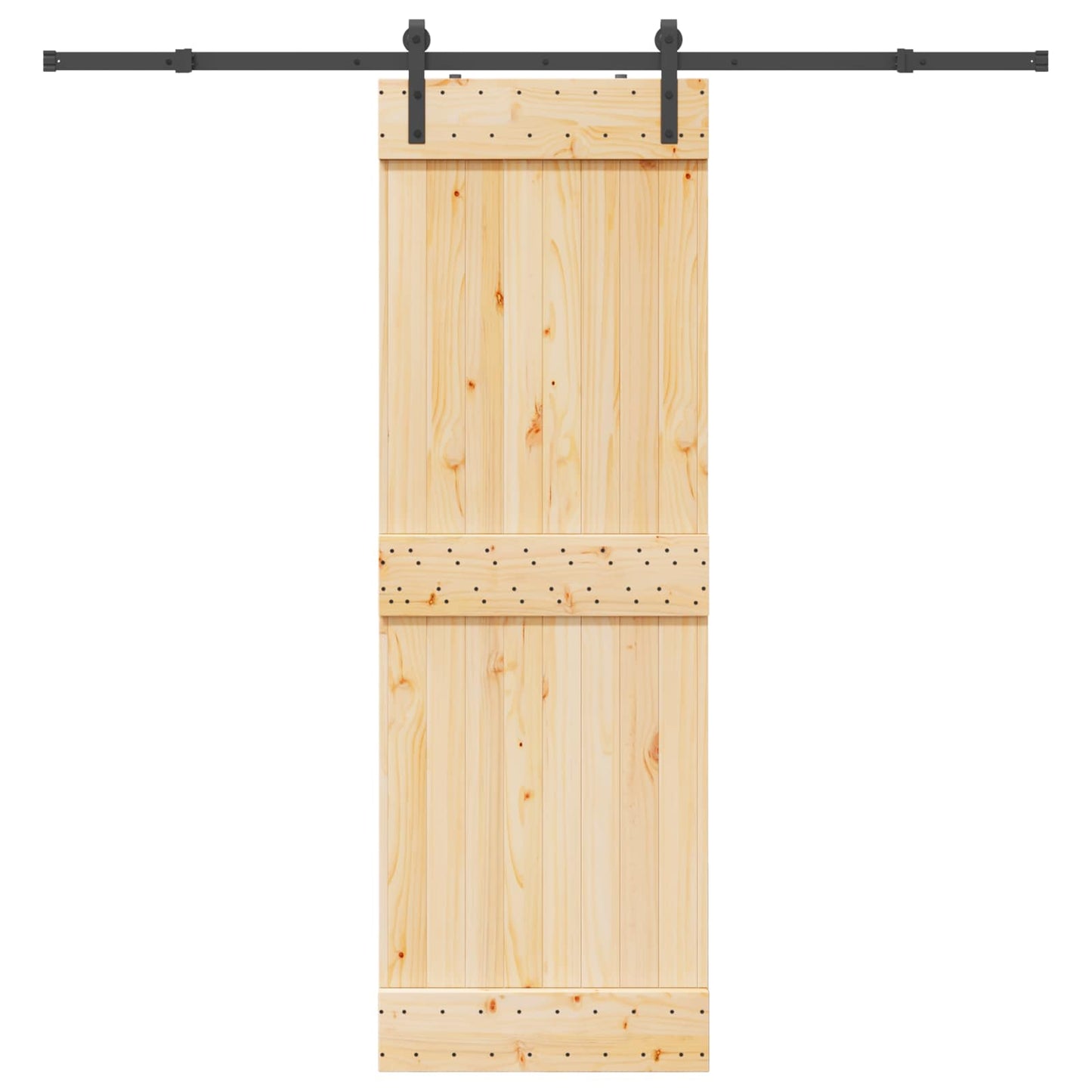 Skydedør NARVIK Naturfarvet og sort 70 x 210 cm (213,5 cm)