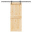 Skydedør NARVIK Naturfarvet og sort 80 x 210 cm (213,5 cm)