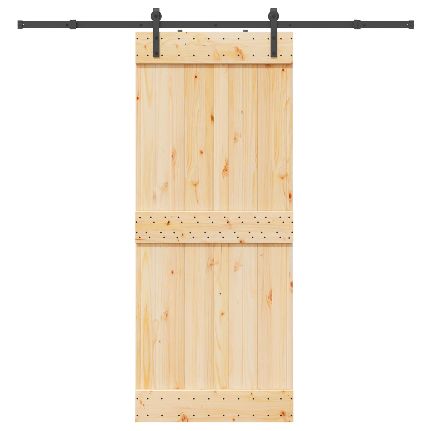 Skydedør NARVIK Naturfarvet og sort 85 x 210 cm (213,5 cm)
