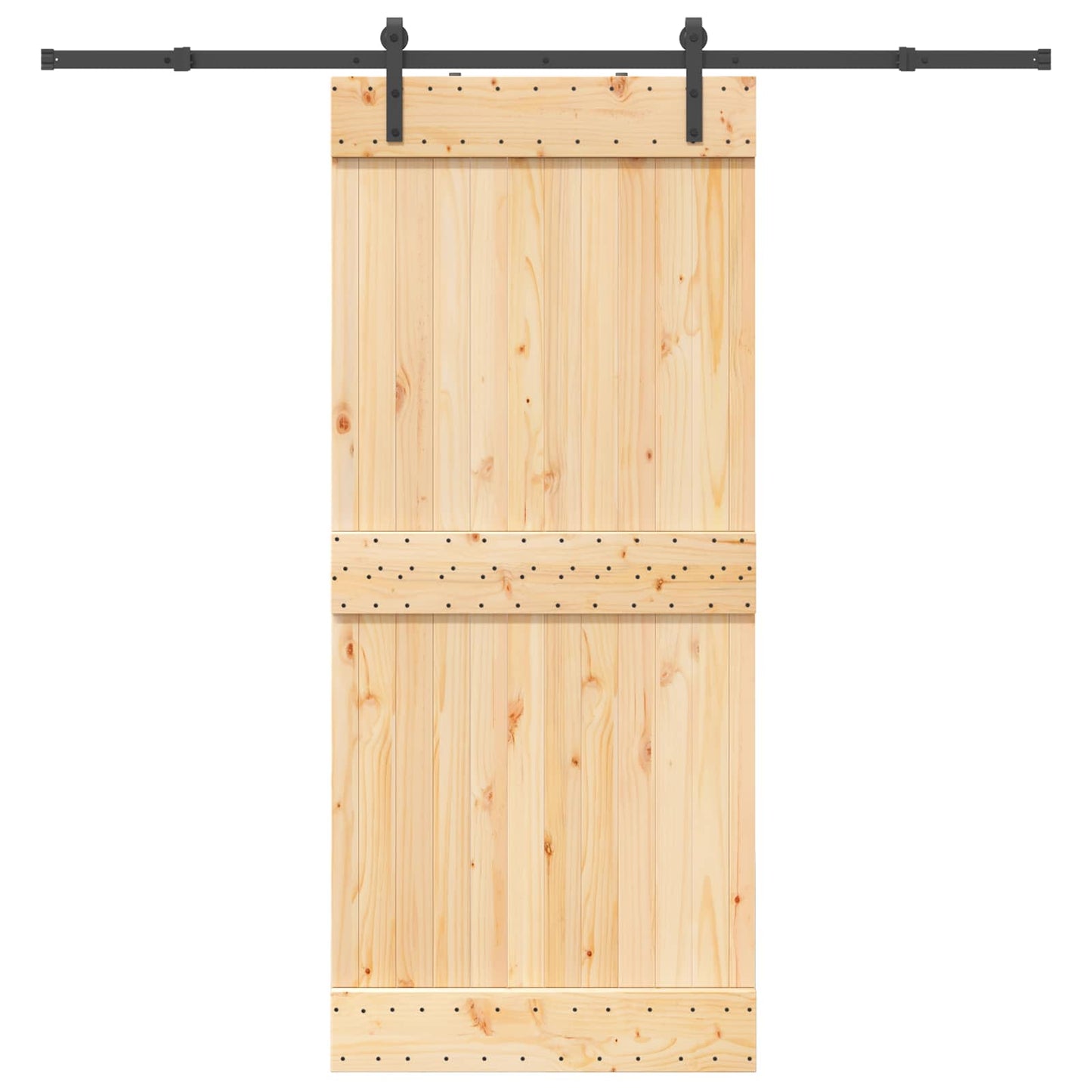 Skydedør NARVIK Naturfarvet og sort 90 x 210 cm (213,5 cm)