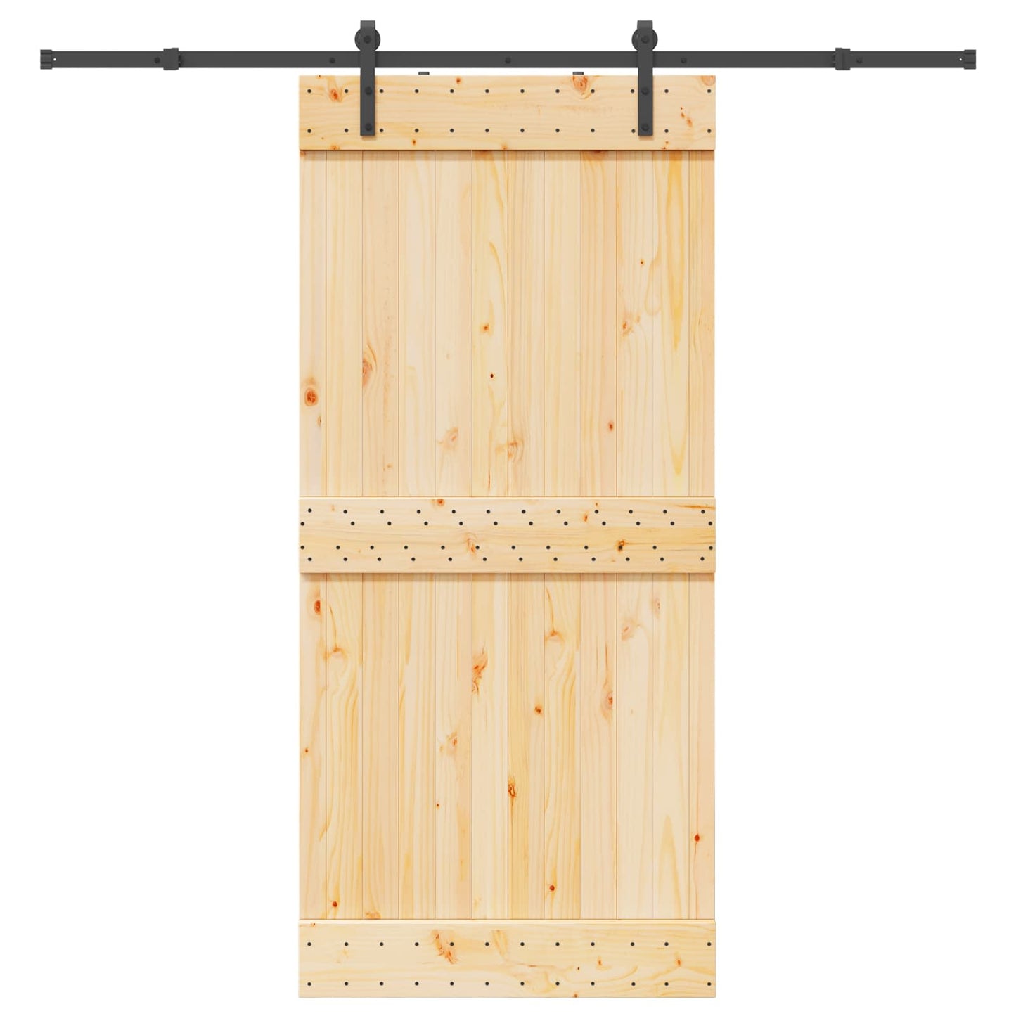 Skydedør NARVIK Naturfarvet og sort 95 x 210 cm (213,5 cm)