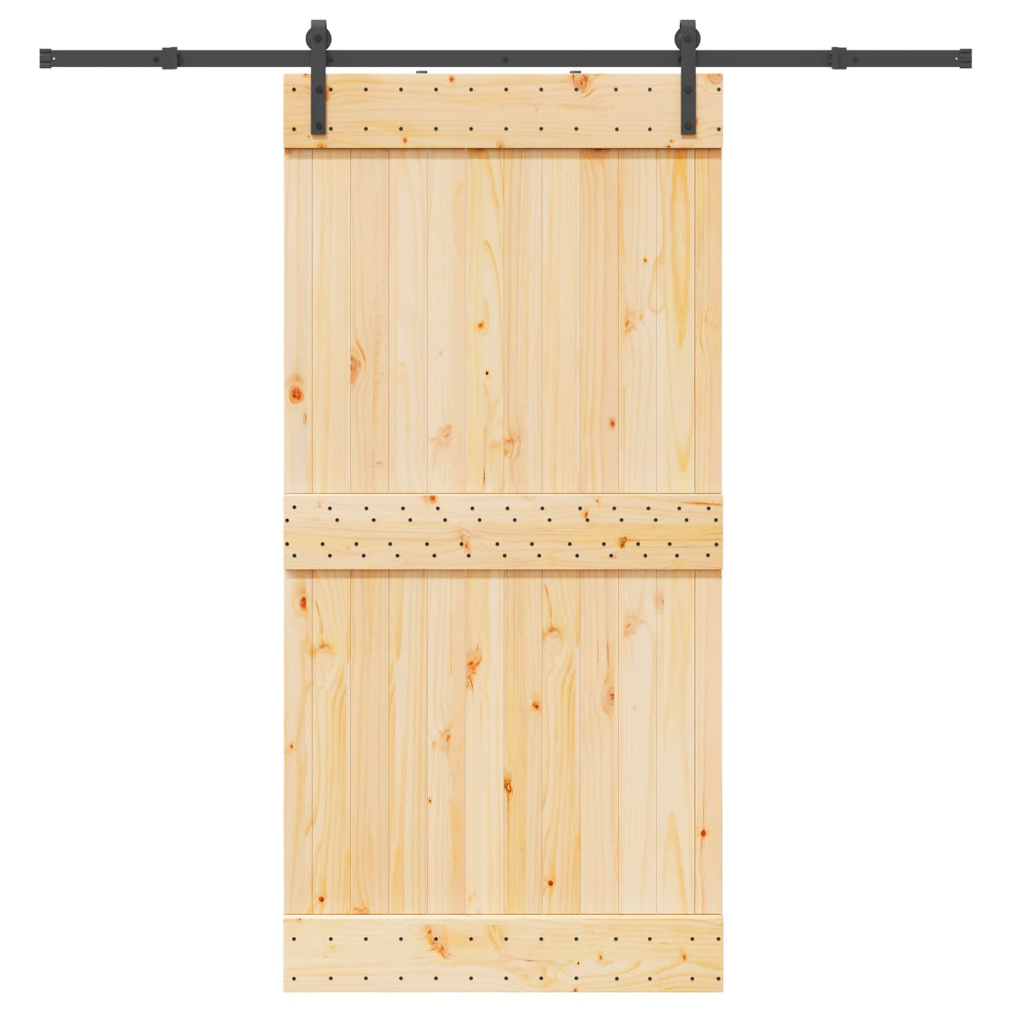 Skydedør NARVIK Naturfarvet og sort 100 x 210 cm (213,5 cm)