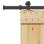 Skydedør NARVIK Naturfarvet og sort 80 x 210 cm (152,5 cm)