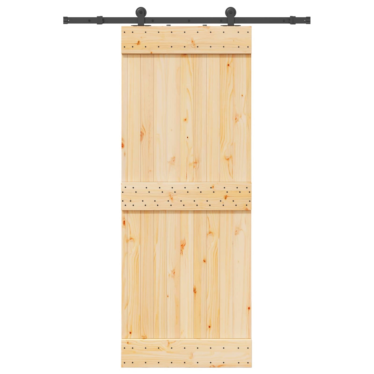 Skydedør NARVIK Naturfarvet og sort 80 x 210 cm (152,5 cm)