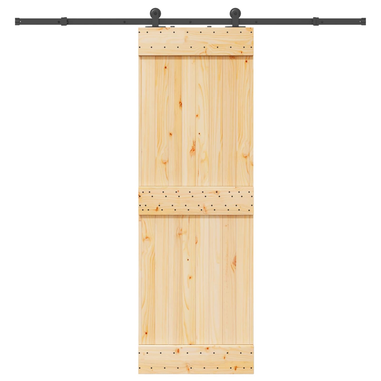 Skydedør NARVIK Naturfarvet og sort 70 x 210 cm (213,5 cm)