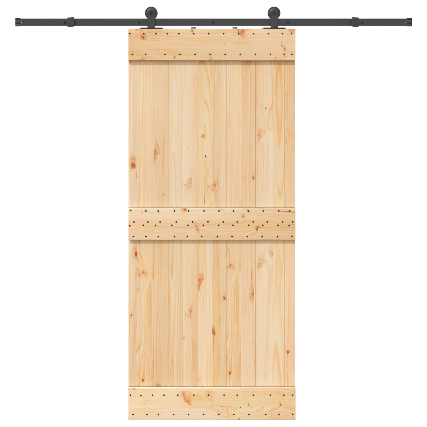 Skydedør NARVIK Naturfarvet og sort 90 x 210 cm (213,5 cm)