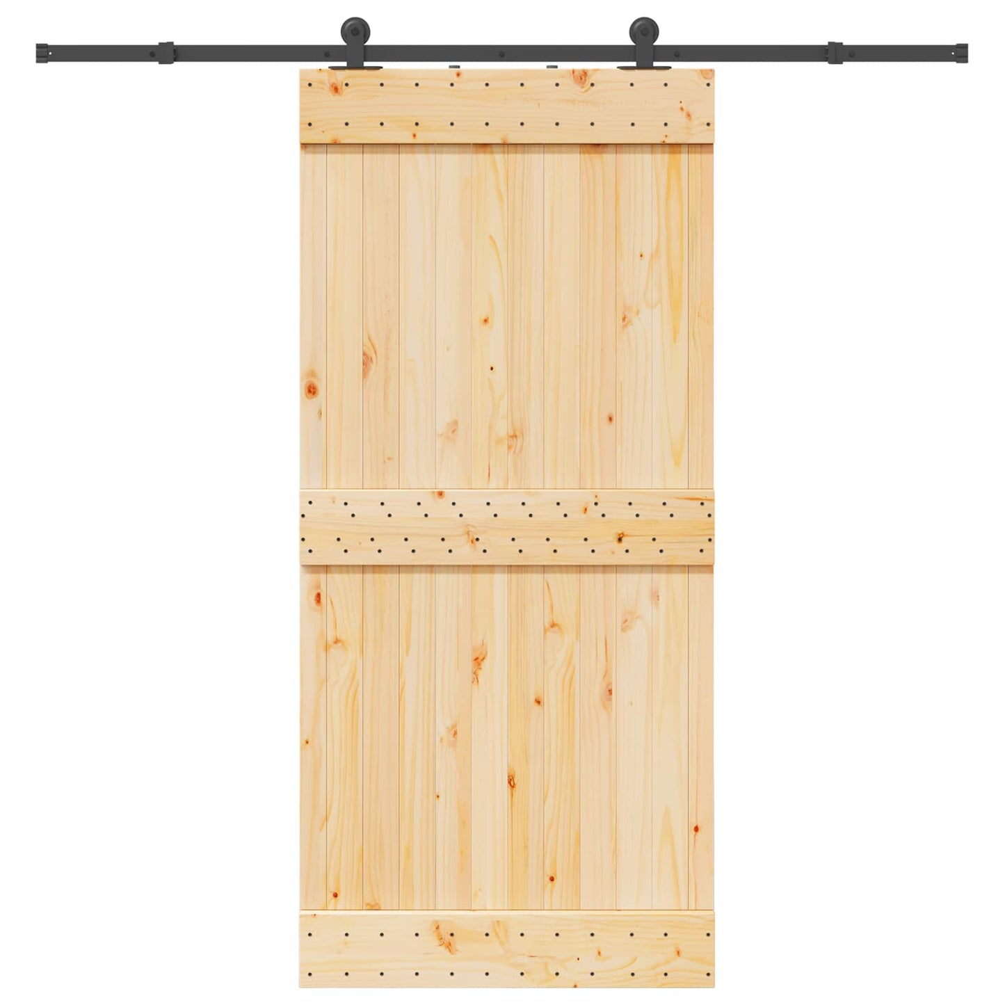 Skydedør NARVIK Naturfarvet og sort 95 x 210 cm (213,5 cm)