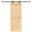 Skydedør NARVIK Naturfarvet og sort 80 x 210 cm (213,5 cm)