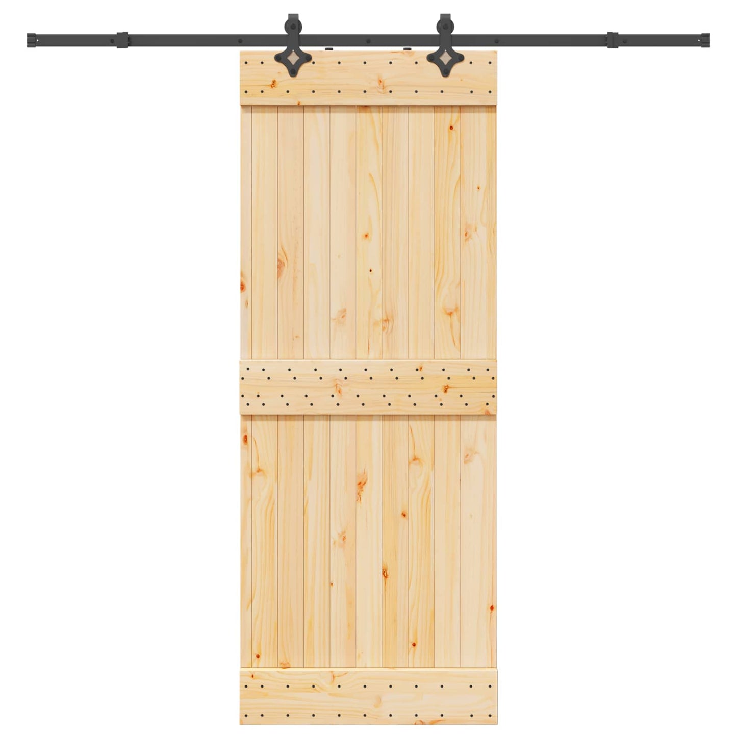 Skydedør NARVIK Naturfarvet og sort 80 x 210 cm (213,5 cm)