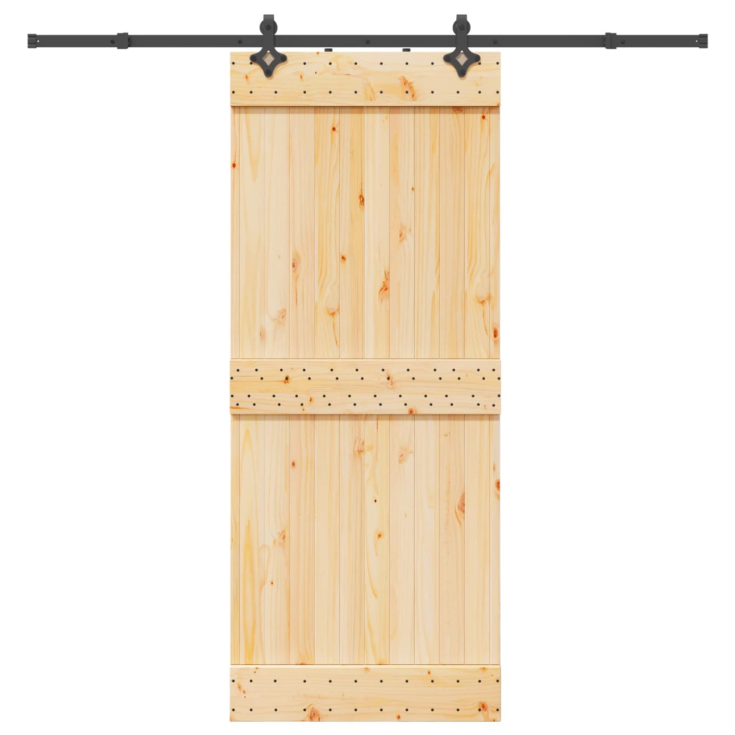 Skydedør NARVIK Naturfarvet og sort 85 x 210 cm (213,5 cm)