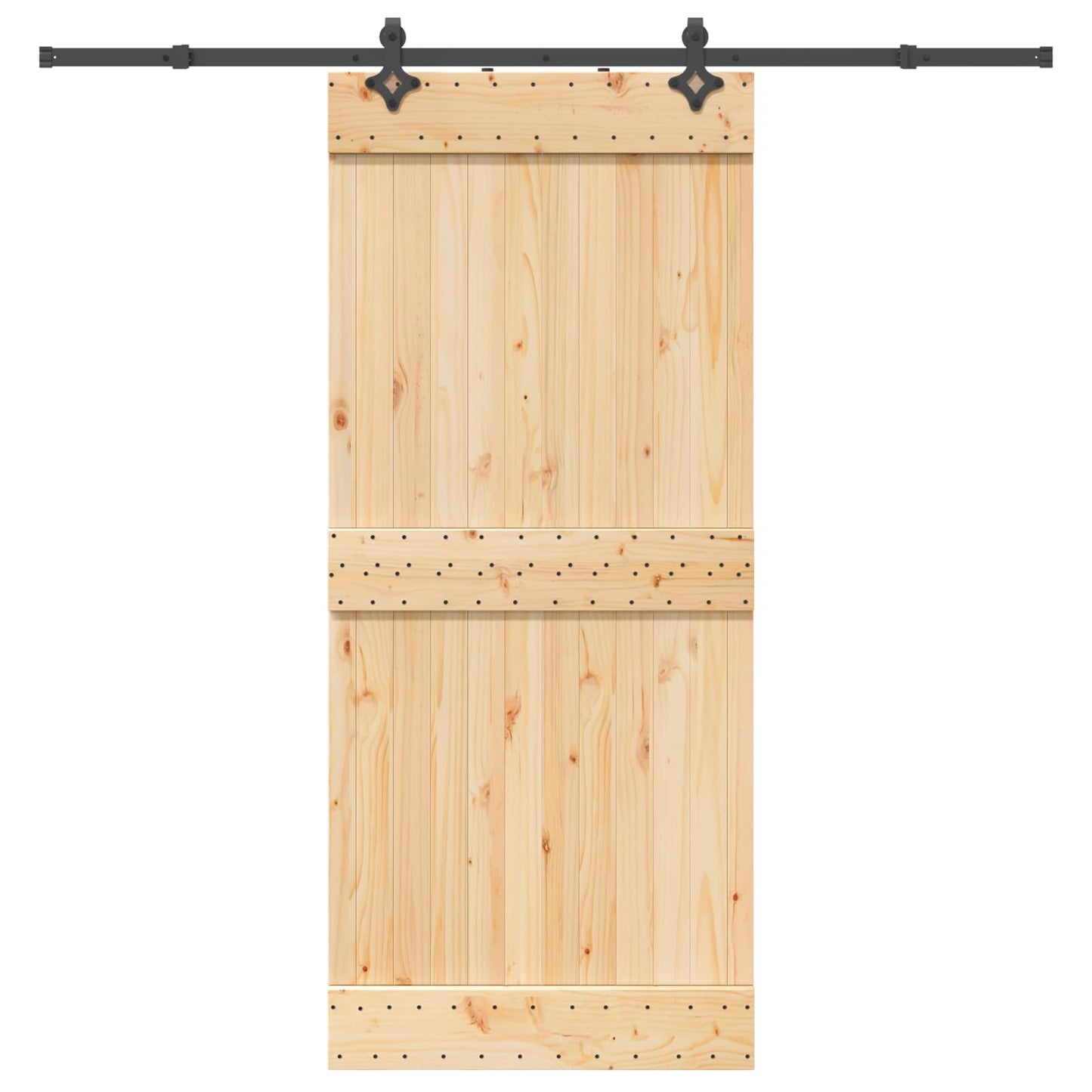 Skydedør NARVIK Naturfarvet og sort 90 x 210 cm (213,5 cm)