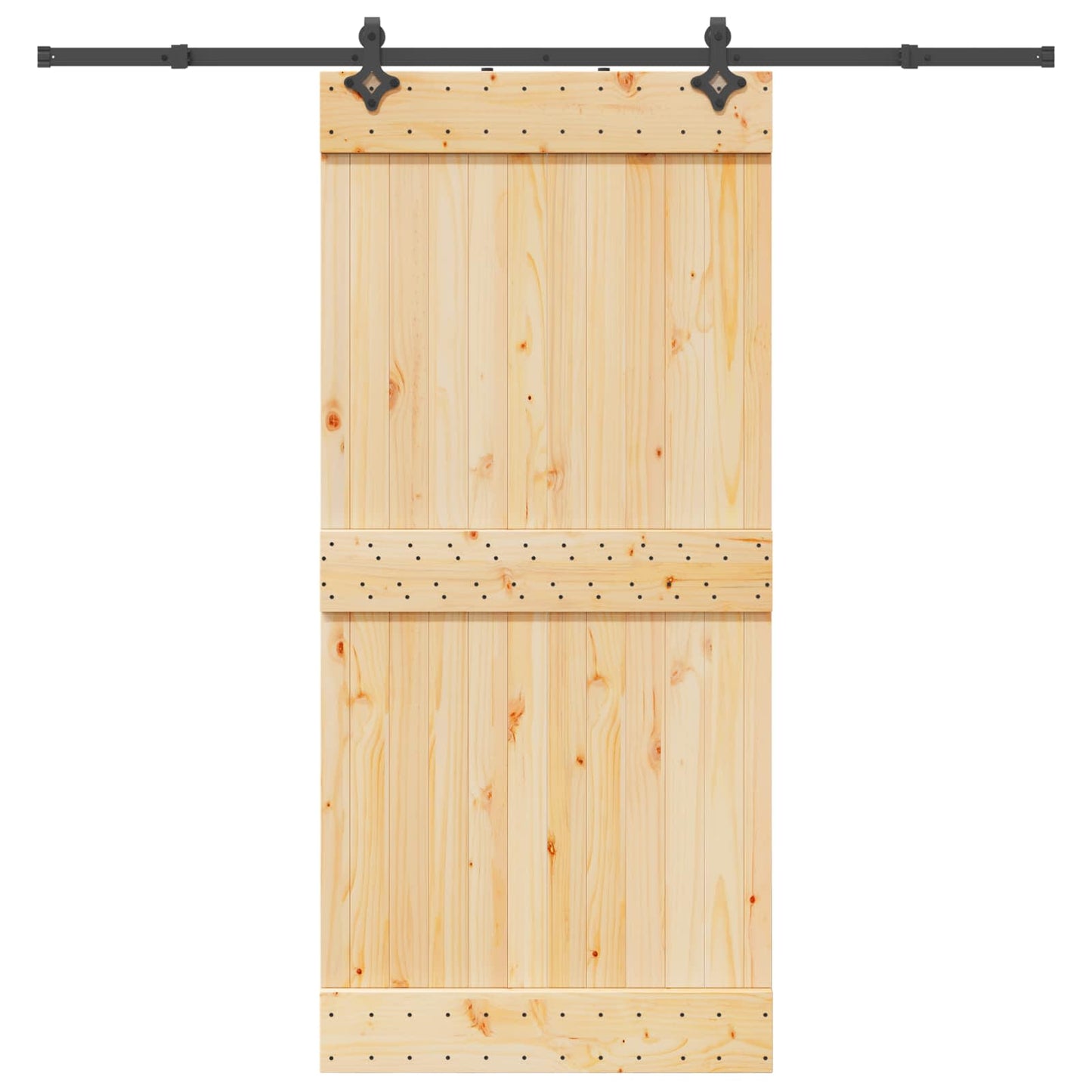 Skydedør NARVIK Naturfarvet og sort 95 x 210 cm (213,5 cm)