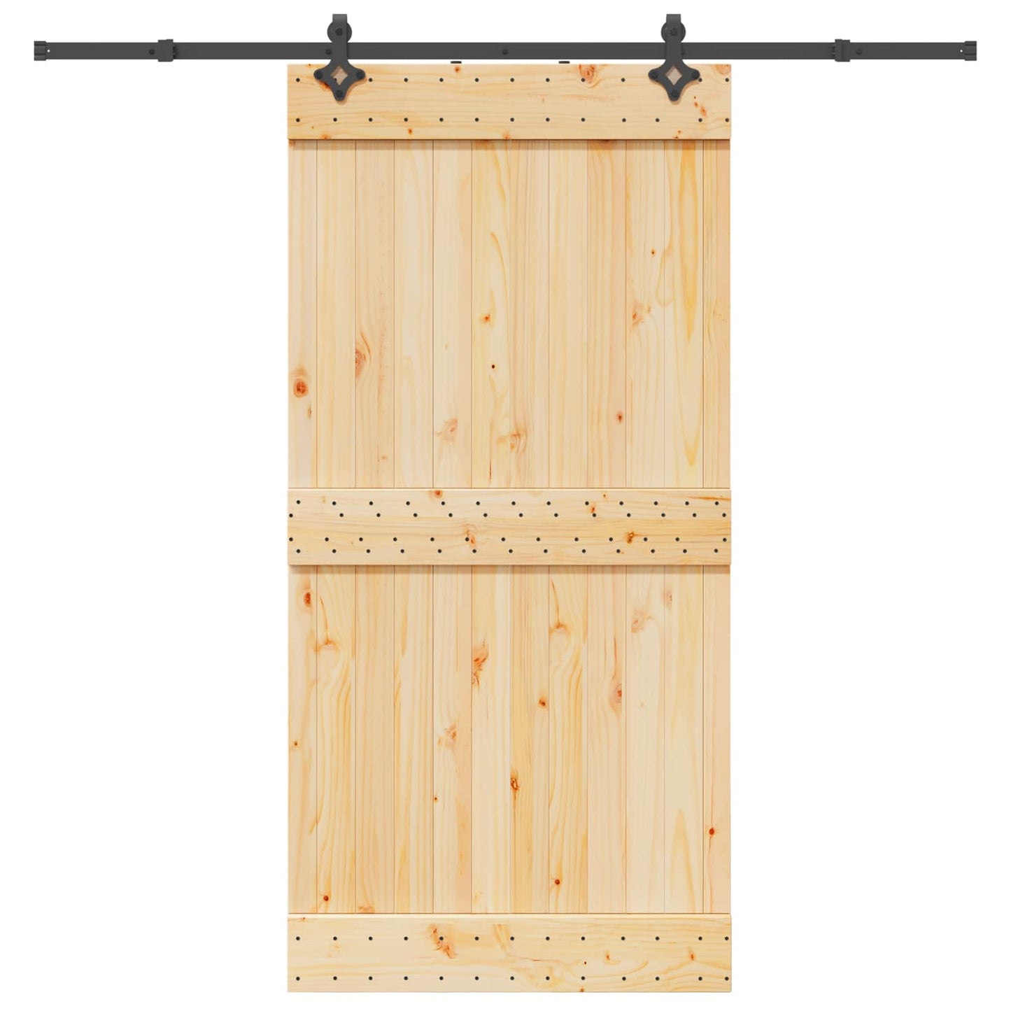 Skydedør NARVIK Naturfarvet og sort 100 x 210 cm (213,5 cm)