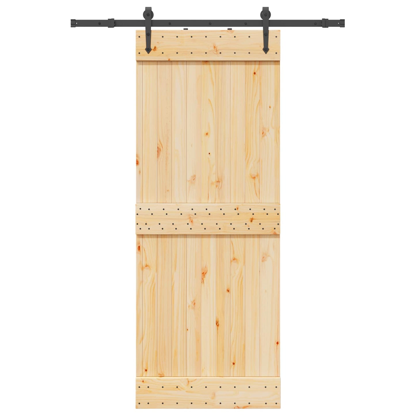 Skydedør NARVIK Naturfarvet og sort 80 x 210 cm (152,5 cm)