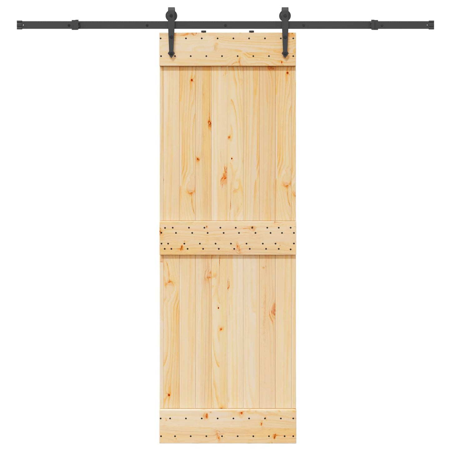 Skydedør NARVIK Naturfarvet og sort 70 x 210 cm (213,5 cm)