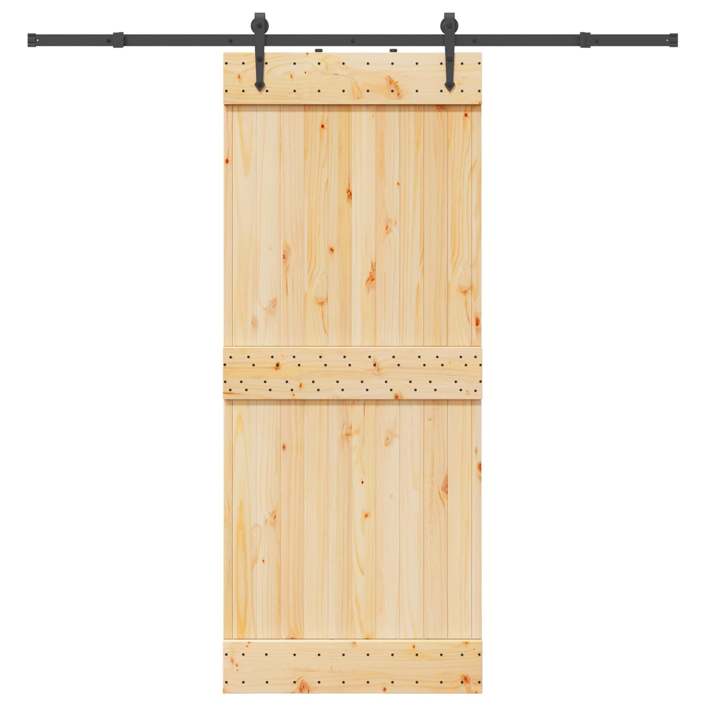 Skydedør NARVIK Naturfarvet og sort 85 x 210 cm (213,5 cm)