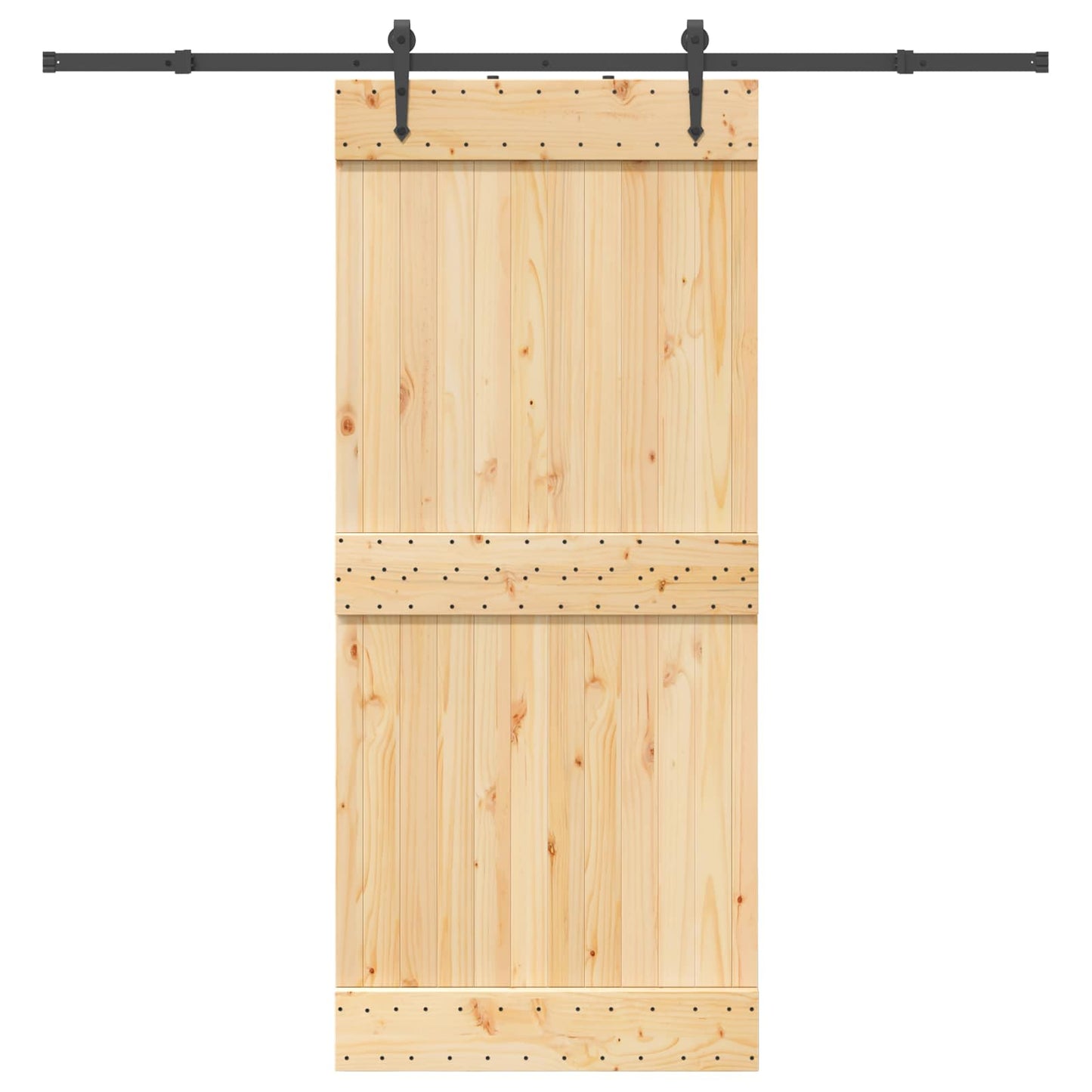 Skydedør NARVIK Naturfarvet og sort 90 x 210 cm (213,5 cm)