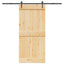 Skydedør NARVIK Naturfarvet og sort 95 x 210 cm (213,5 cm)