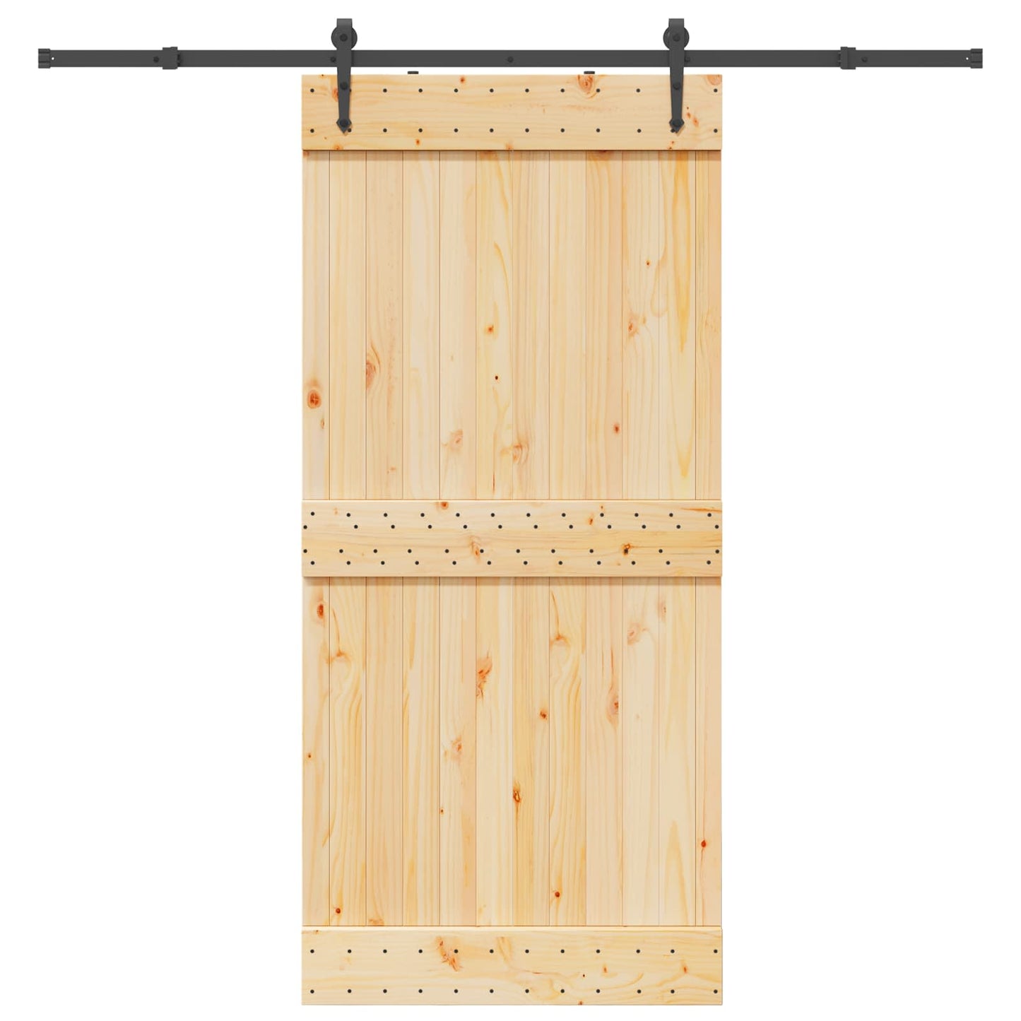 Skydedør NARVIK Naturfarvet og sort 95 x 210 cm (213,5 cm)