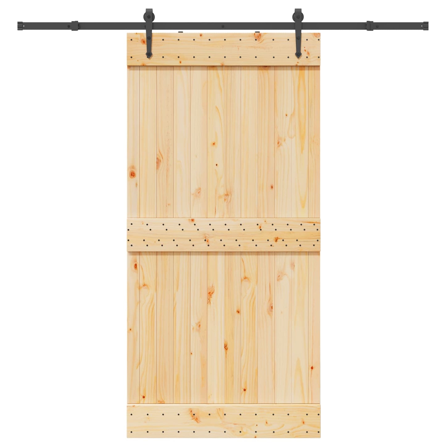 Skydedør NARVIK Naturfarvet og sort 100 x 210 cm (213,5 cm)