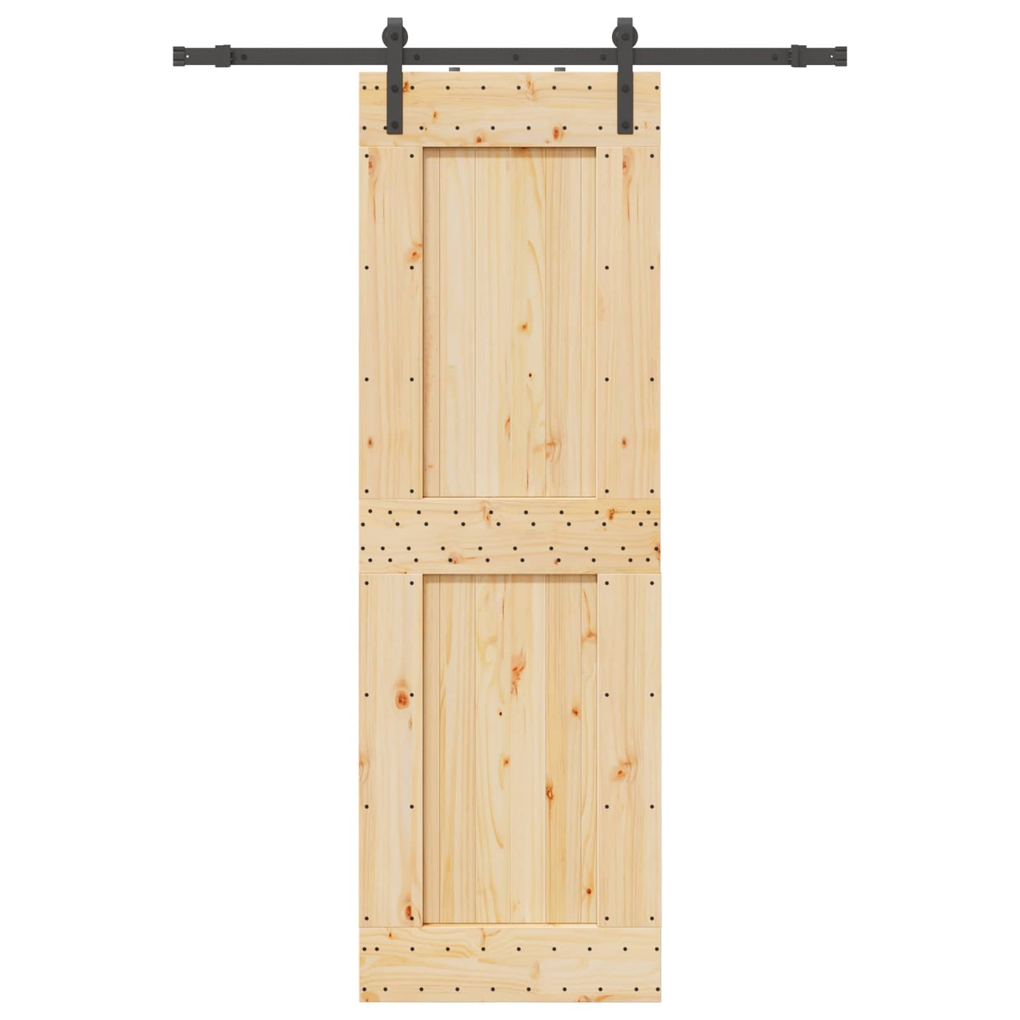 Skydedør NARVIK 70 x 210 cm (152,5 cm) Naturfarvet og sort