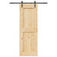 Skydedør NARVIK Naturfarvet og sort 80 x 210 cm (152,5 cm)