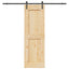 Skydedør NARVIK Naturfarvet og sort 70 x 210 cm (213,5 cm)