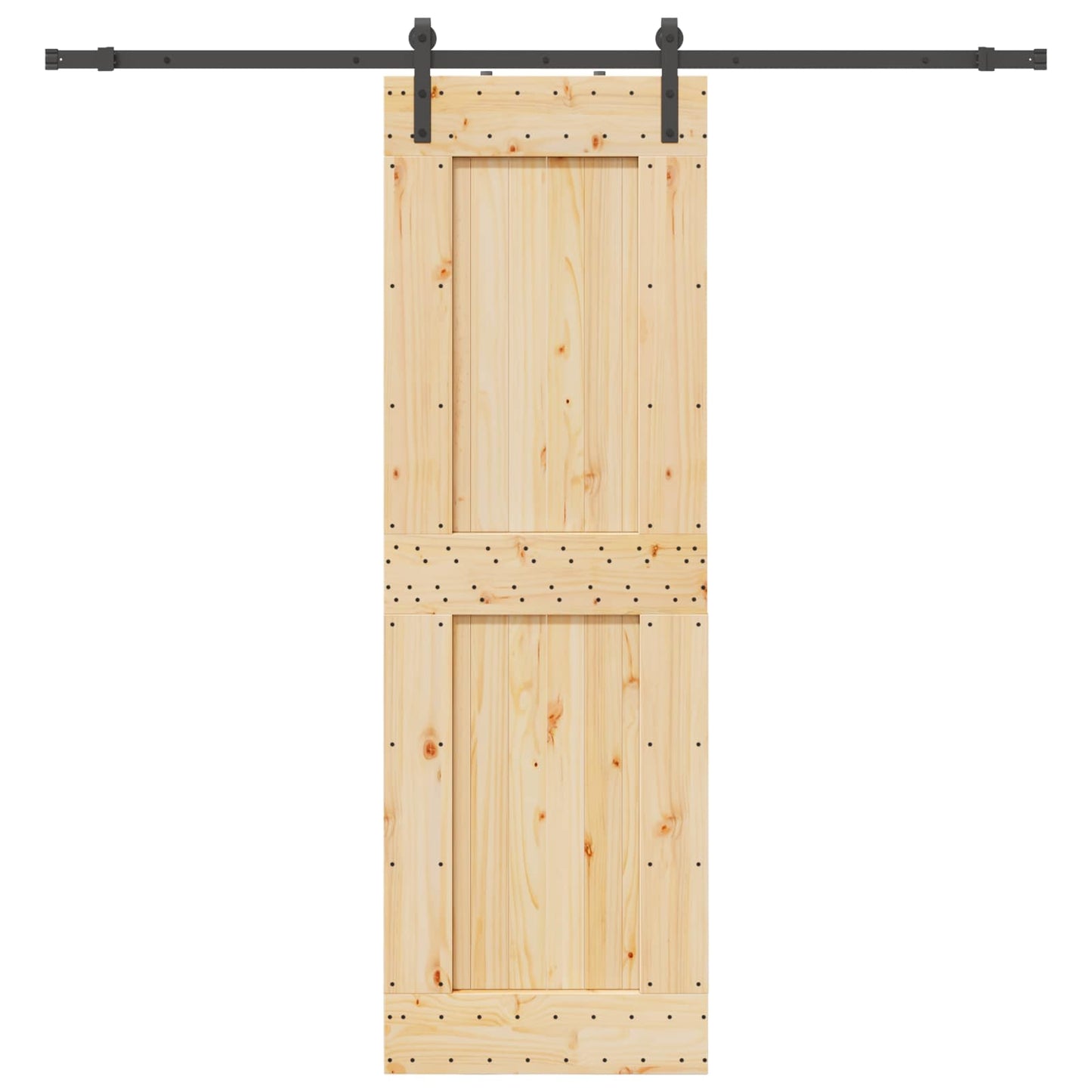 Skydedør NARVIK 70 x 210 cm (213,5 cm) Naturfarvet og sort