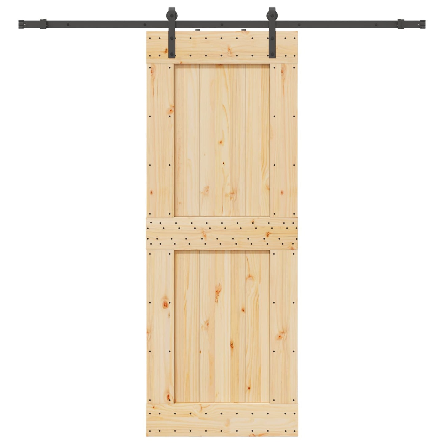 Skydedør NARVIK 85 x 210 cm (213,5 cm) Naturfarvet og sort
