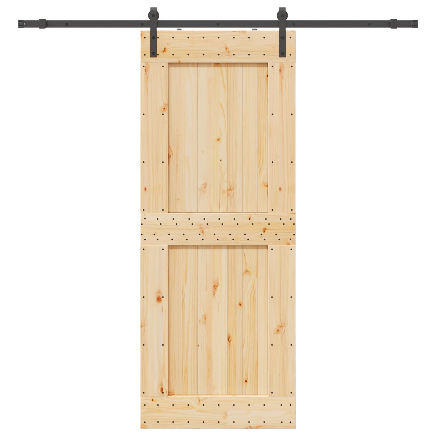 Skydedør NARVIK 90 x 210 cm (213,5 cm) Naturfarvet og sort