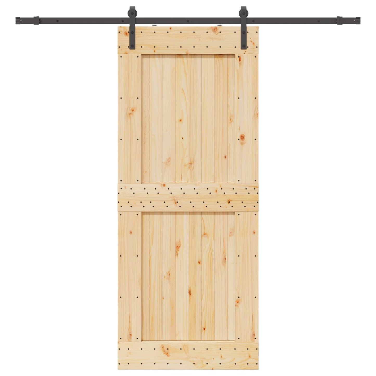 Skydedør NARVIK 95 x 210 cm (213,5 cm) Naturfarvet og sort