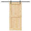 Skydedør NARVIK Naturfarvet og sort 100 x 210 cm (213,5 cm)