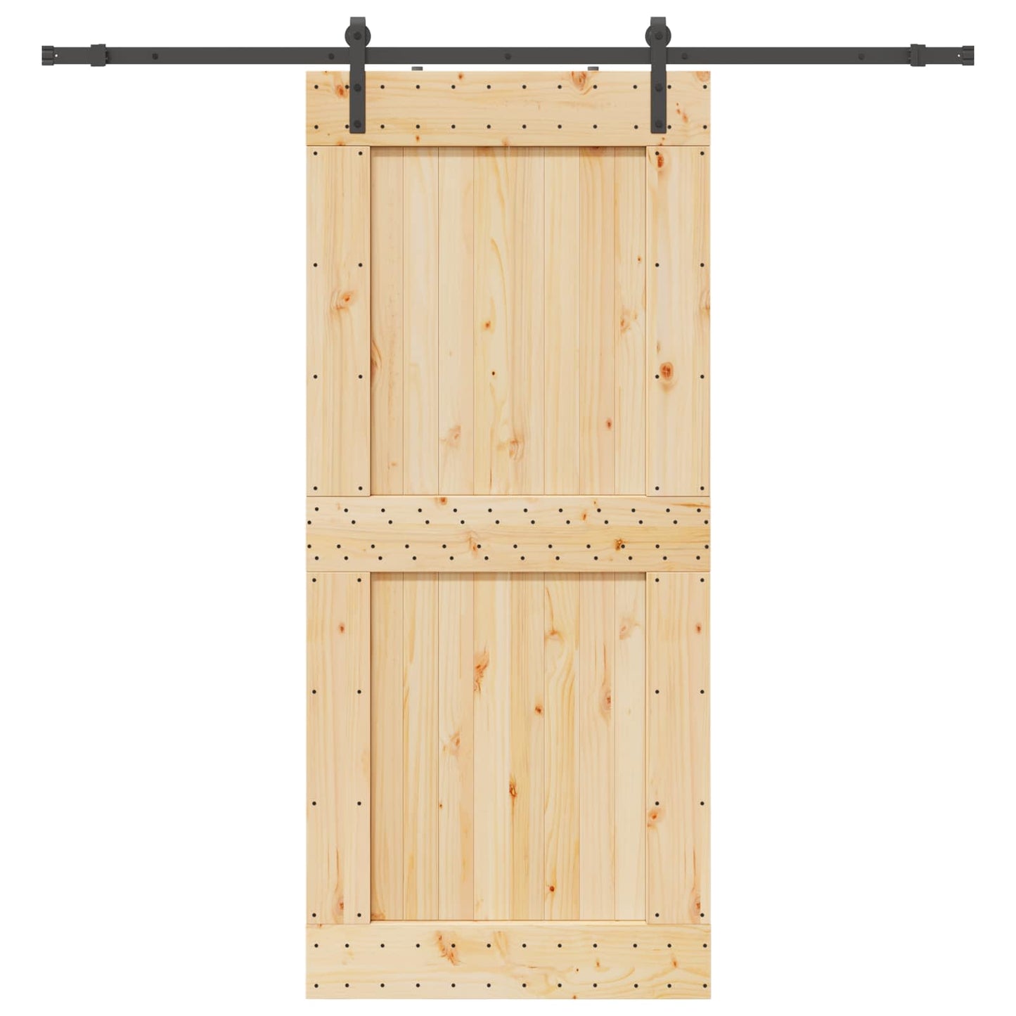 Skydedør NARVIK 100 x 210 cm (213,5 cm) Naturfarvet og sort