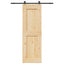 Skydedør NARVIK Naturfarvet og sort 70 x 210 cm (152,5 cm)