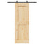 Skydedør NARVIK Naturfarvet og sort 80 x 210 cm (152,5 cm)