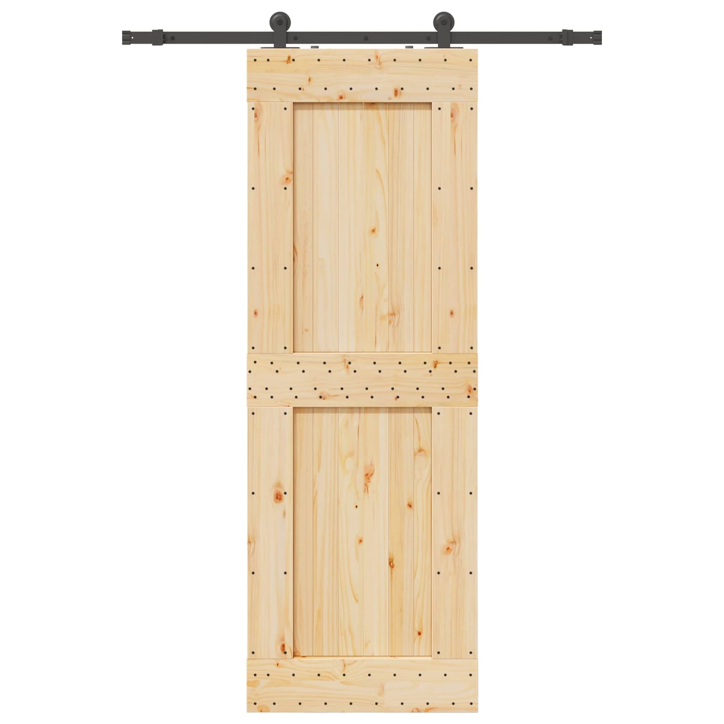 Skydedør NARVIK Naturfarvet og sort 80 x 210 cm (152,5 cm)