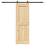 Skydedør NARVIK Naturfarvet og sort 70 x 210 cm (213,5 cm)