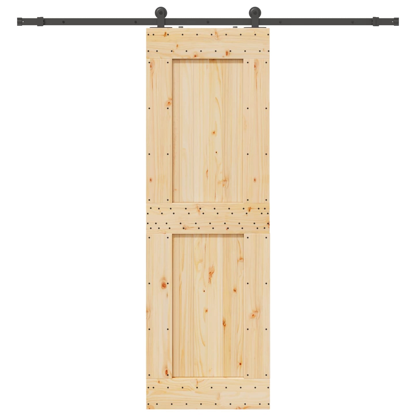 Skydedør NARVIK Naturfarvet og sort 70 x 210 cm (213,5 cm)